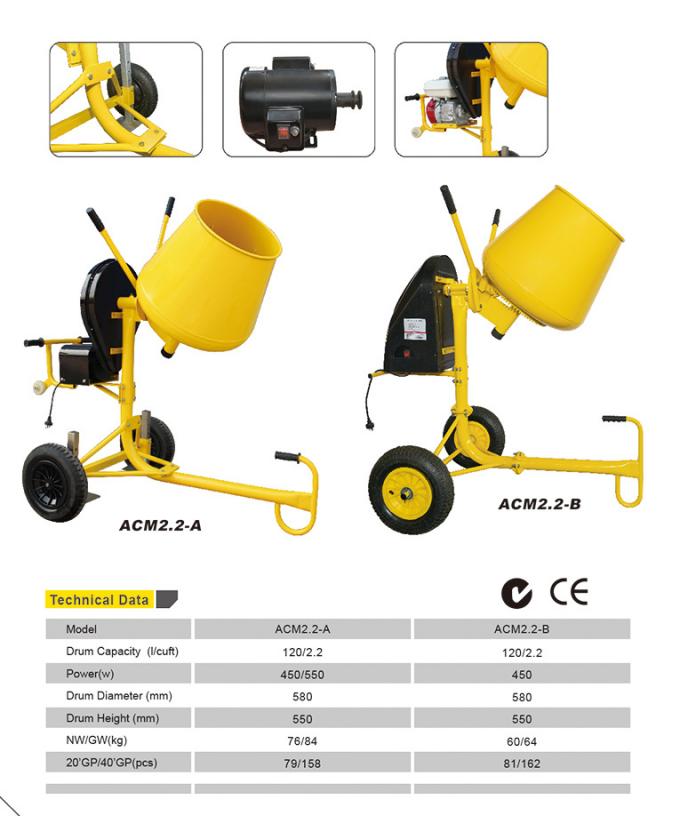 peso di 650W Mini Concrete Mixer Machine Light con Mini Pump 1