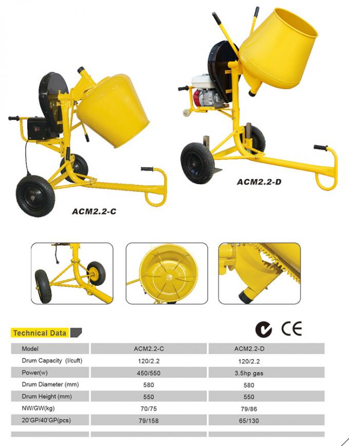 peso di 650W Mini Concrete Mixer Machine Light con Mini Pump 2
